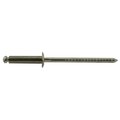 Midwest Fastener Blind Rivet, Dome Head, 1/8 in Dia., 3/8 in L, 18-8 Stainless Steel Body, 50 PK 53957